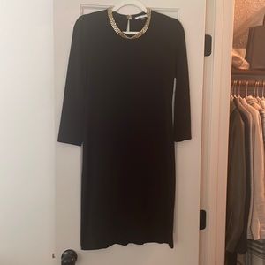 Calvin Klein Chain Neckline 3/4 Sleeves Dress